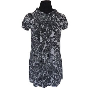 By Rox Black and White Patterned Midi Dress Size Medium